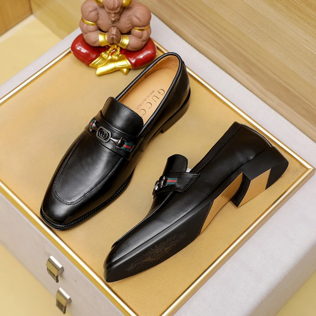 Men's men's shoes💰440💰💰🎩🎩🔥🔥Gucci GUCCI official website men's business formal leather shoes updated💥Hong Kong counter synchronized new styles💥completely one-to-one replica shipment👍zero gap in counter quality 0⃣️all made of imported cowhide with original hardware buckle➕🐂leather lining, color, code matching 39-44